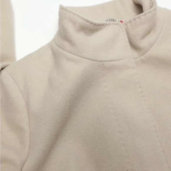 Banana Republic Womens Sz S Beige Wool Blend Coat Jacket Single Vent - Picture 8 of 9